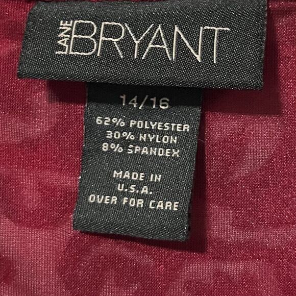 Lane Bryant Velvet Burnout Top Size XL Red 3/4 Sleeve Semi Sheer Whimsigoth - Picture 6 of 7